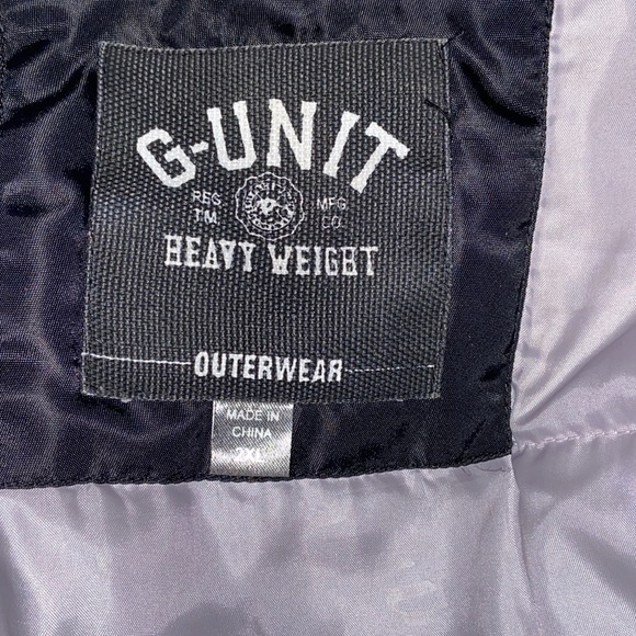 G-Unit Mens Bomber Heavyweight Jacket BLACK & GRAY - Picture 8 of 8